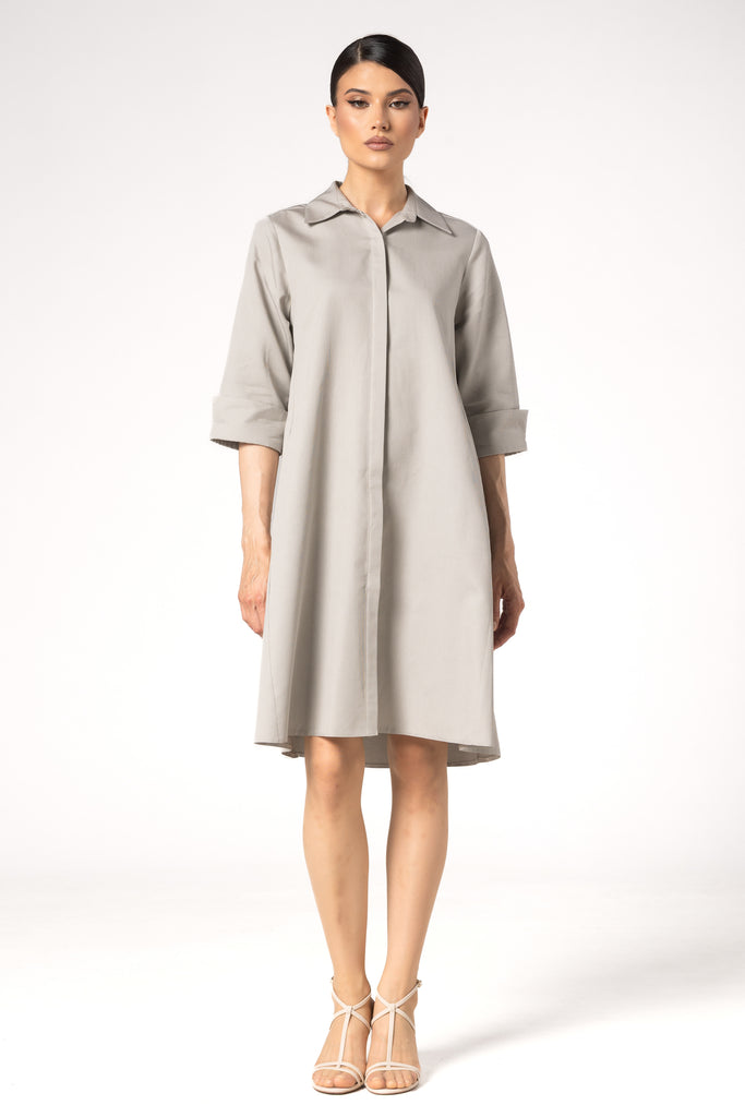 Rochie evazata tip camasa - GRI