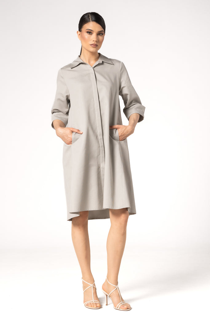Rochie evazata tip camasa - GRI
