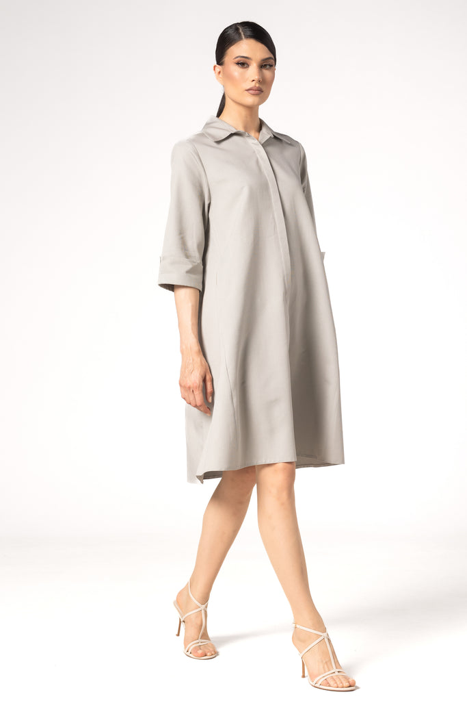 Rochie evazata tip camasa - GRI
