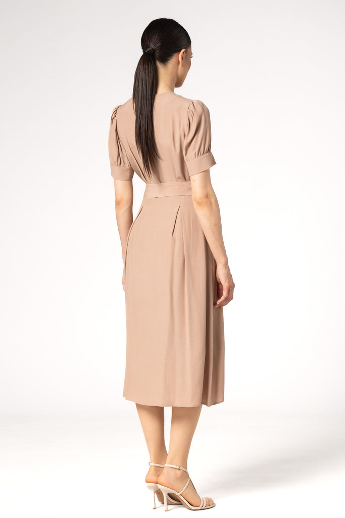 Rochie midi din vascoza - BEJ