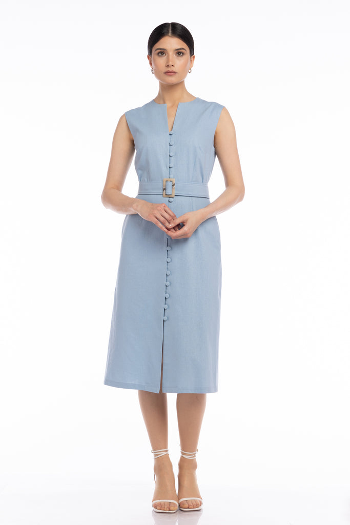 Rochie de in tip sarafan - bleu