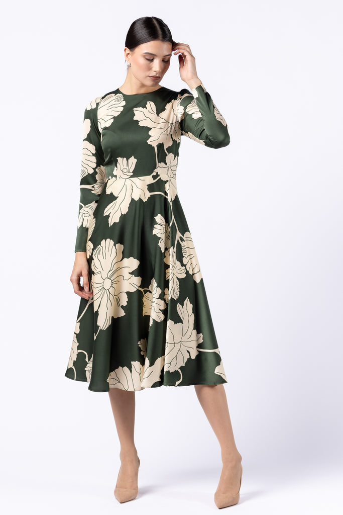 Rochie midi clos cu imprimeu floral