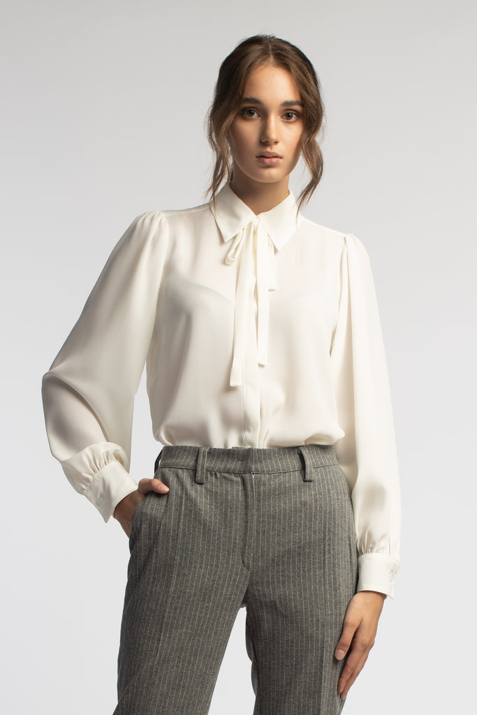 Bluza Din Voal Cu Doua Esarfe Detasabile