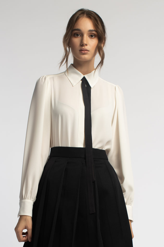 Bluza Din Voal Cu Doua Esarfe Detasabile