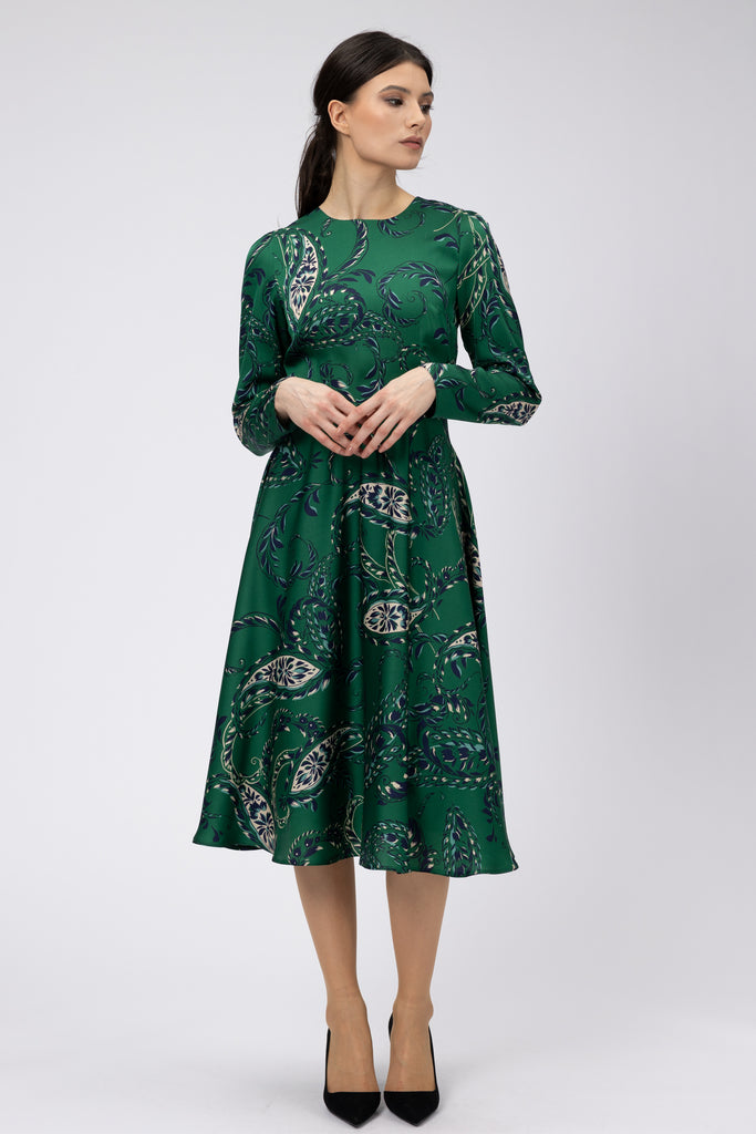 Rochie midi clos cu imprimeu paisley