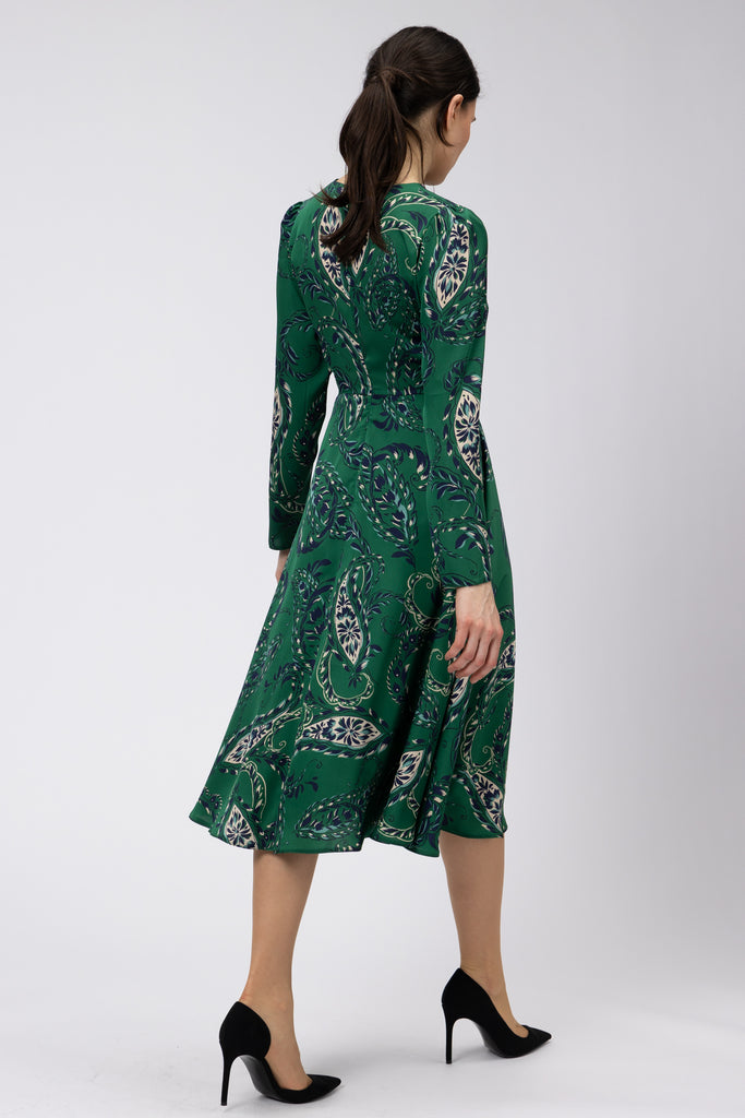 Rochie midi clos cu imprimeu paisley