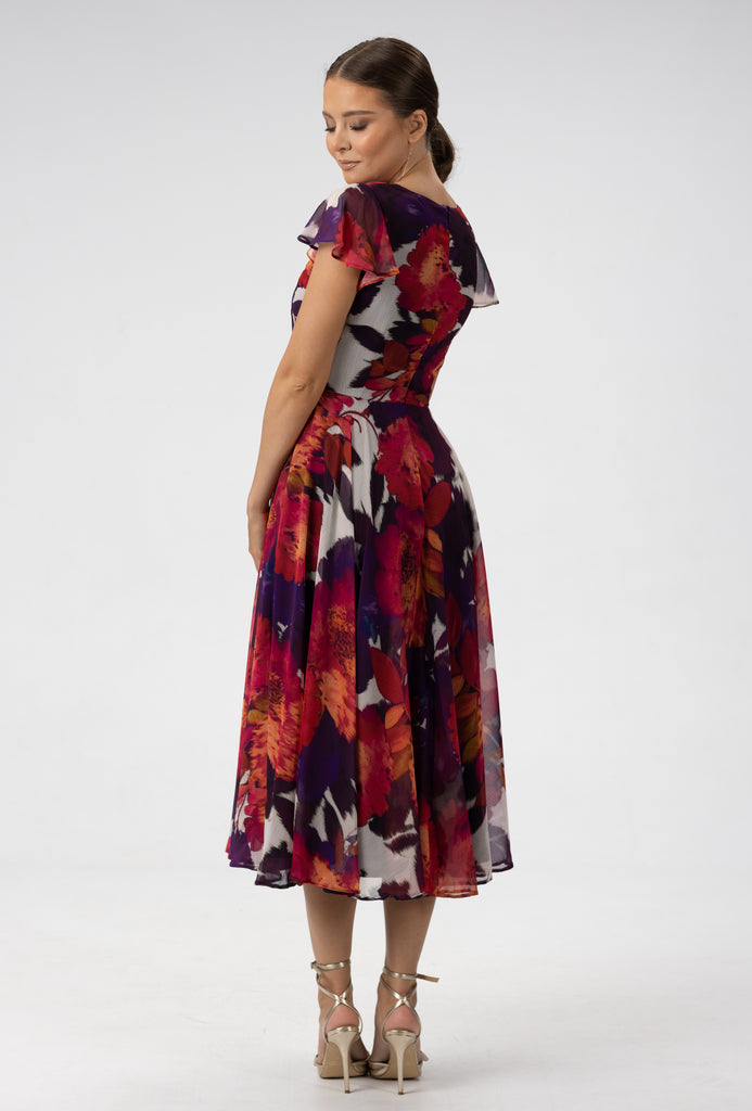 Rochie midi din voal cu imprimeu floral