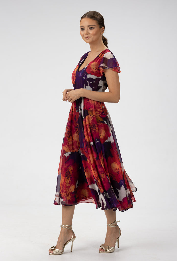 Rochie midi din voal cu imprimeu floral