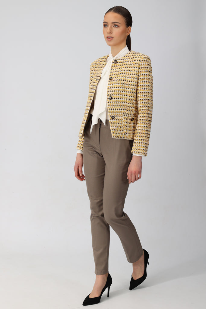 Sacou scurt din tesatura tweed